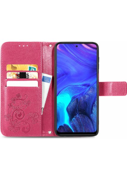 Infinix Not 10 Pro Zarif Iş Dört Yapraklı Yonca Flip Case Için Kılıf (Yurt Dışından)