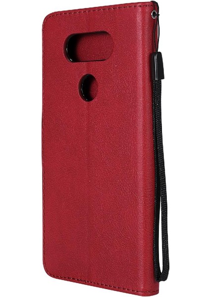 Lg V20 Için Flip Case Kart ile Yüksek Kaliteli Deri Klasik Düz Renk (Yurt Dışından)