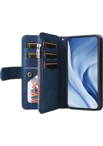 Xiaomi 11 Lite Fermuar Cüzdan Tarzı Iki Renkli Dikiş Kickstand (Yurt Dışından) fırsatları