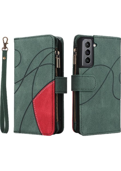 Samsung Galaxy S21 Fermuar Cüzdan Tarzı Kickstand Koruyucu Dokuz (Yurt Dışından)