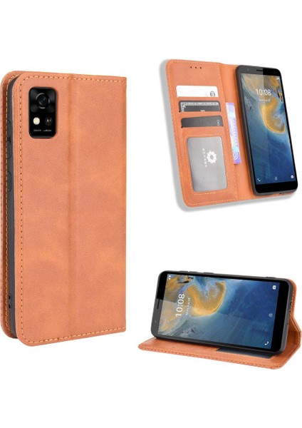 Zte Blade Magnetic Manyetik Kapatma Pu Deri Cüzdan Kılıf (Yurt Dışından)
