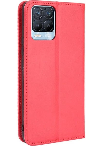 Realme 8 4g Manyetik Kapatma Cüzdan Pu Deri Için Kılıf (Yurt Dışından)