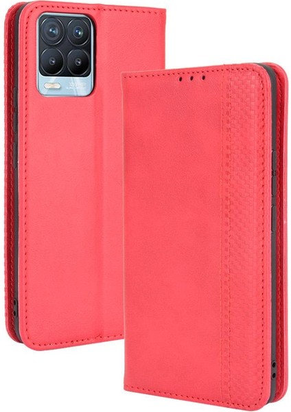 Realme 8 4g Manyetik Kapatma Cüzdan Pu Deri Için Kılıf (Yurt Dışından)