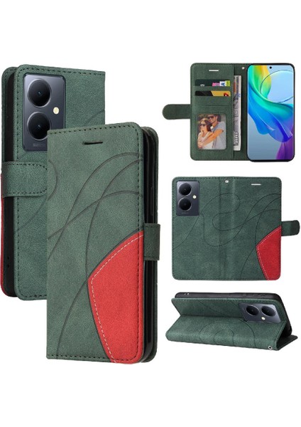 Vıvo V29 Lite Için Kılıf Pu Deri Flip Folio Kılıf Kickstand Koruyucu (Yurt Dışından)