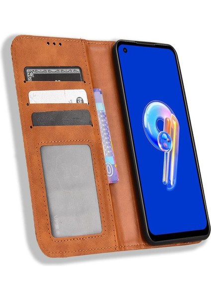 Asus Zenfone 9 Için Kılıf Manyetik Kapatma Cüzdan Pu Deri (Yurt Dışından)