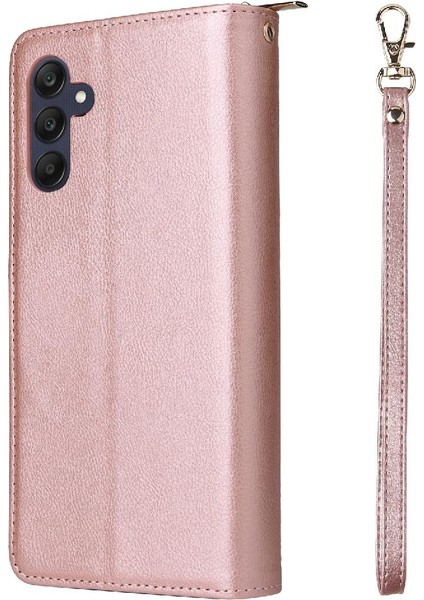 Samsung Galaxy A25 Için Kılıf El Kayışı ile Fermuarlı Cebi Kapak Kılıfı (Yurt Dışından)