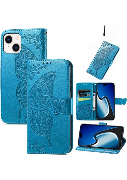 IPhone 15 Için Kılıf Artı Kelebek Cüzdan Çok Renkli Iş Kanat (Yurt Dışından)
