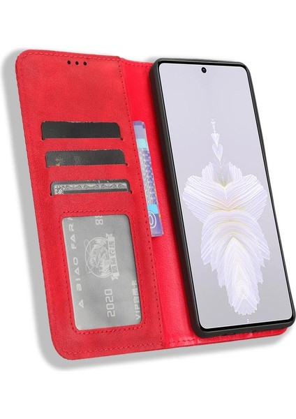 Tecno Camon 20 Pro 5g Manyetik Kapatma Cüzdan Pu Deri Için Kılıf (Yurt Dışından)