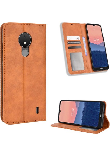 Nokia C21 Pu Deri Manyetik Kapatma Cüzdan Için Kılıf (Yurt Dışından)