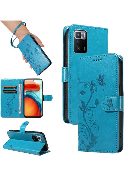 Xiaomi Poco X3 Gt Kabartmalı Kelebek ve El ile Kart Yuvası (Yurt Dışından)