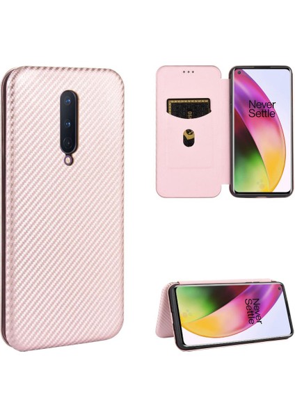 Kart ile Oneplus 8 Deri Folio Flip Case Tam Koruma Için Kılıf (Yurt Dışından)
