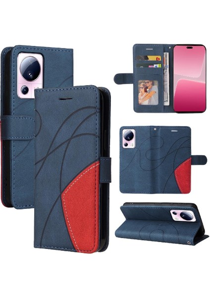 Kart Yuvası Standı ile Xiaomi 13 Lite Için Kılıf Pu Deri Flip Folio Kılıf (Yurt Dışından)