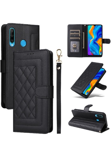 Huawei P30 Lite Için Flip Case Cüzdan Kapak Çevirin Deri Kılıf Darbeye (Yurt Dışından)