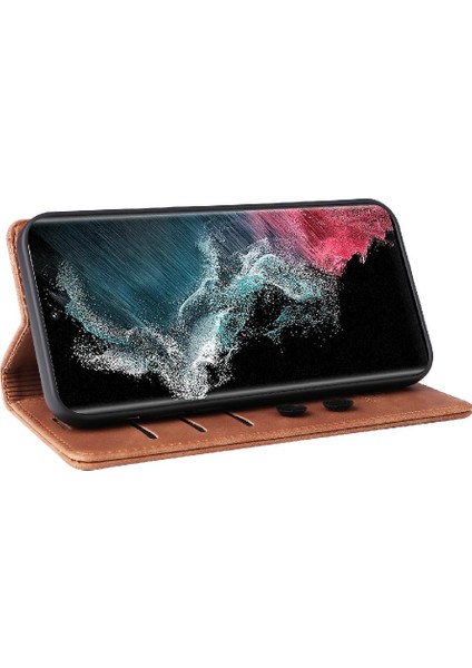 Samsung Galaxy S22 Ultra Basit Iş Darbeye Cüzdan Için Flip Case (Yurt Dışından) modelleri