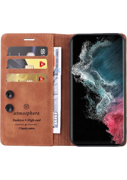 Samsung Galaxy S22 Ultra Basit Iş Darbeye Cüzdan Için Flip Case (Yurt Dışından) indirimleri