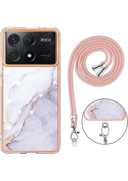 Xiaomi Poco X6 Pro Mermer Crossbody Kordon Askısı Tampon Yumuşak (Yurt Dışından)