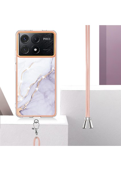 Xiaomi Poco X6 Pro Mermer Crossbody Kordon Askısı Tampon Yumuşak (Yurt Dışından)