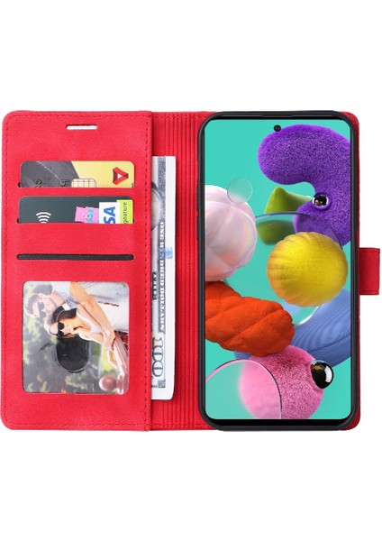 Samsung Galaxy A51 Için Flip Case Darbeye Basit Iş Cüzdan Kılıf (Yurt Dışından) modelleri