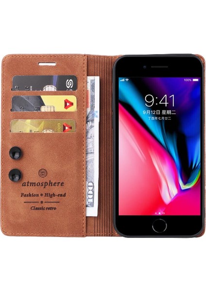 Iphone 7 Için Flip Case Artı/8 Artı Cüzdan Deri Kılıf Darbeye Basit (Yurt Dışından) modelleri