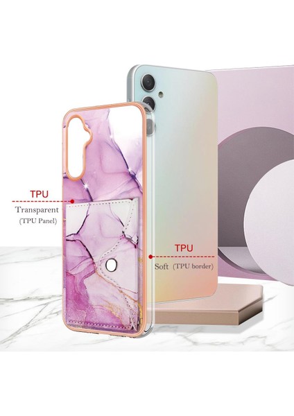 Samsung Galaxy A25 5g Mermer Ince Cüzdan Yumuşak Tpu Tampon Kartı (Yurt Dışından)