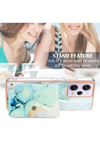 Xiaomi Poco X5 Pro 5g Yumuşak Tpu Tampon Mermer Ince Cüzdan Kartı (Yurt Dışından)