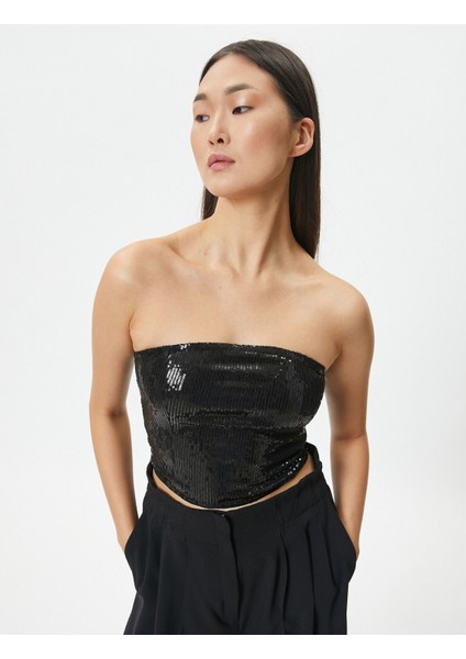 Melis Ağazat x Koton - Payetli Straplez Büstiyer