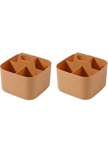 2pcs Caddys Organizatör, Saplı Istiflenebilir Plastik Caddy'ler, Masa Caddy'leri, Sanat Organizatörleri ve Depolama Makyaj Caddy'leri Turuncu (Yurt Dışından)