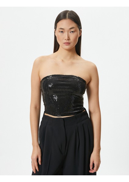 Melis Ağazat x Koton - Payetli Straplez Büstiyer modelleri