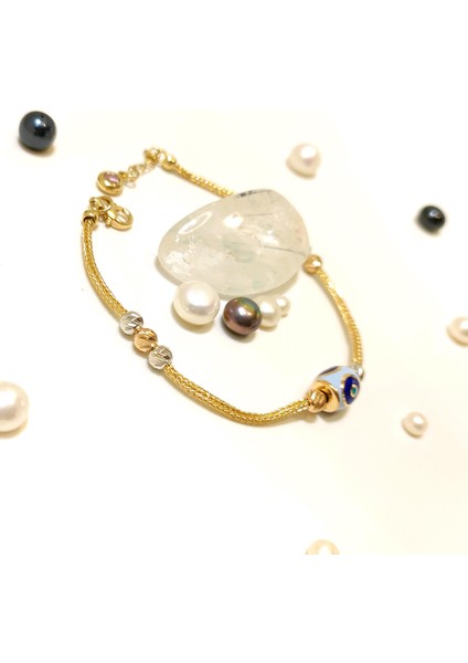 Mineli Göz Bileklik Künye 14 Ayar Altın Hd Videolu modelleri