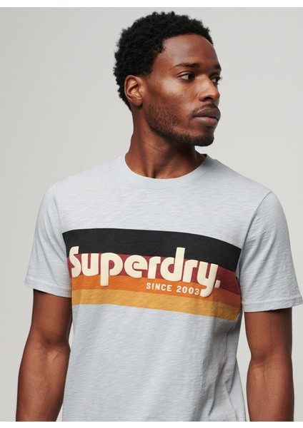 Bisiklet Yaka Baskılı Açık Mavi Erkek T-Shirt M1011904A2AD_CALI Strıped Logo T Sh modelleri