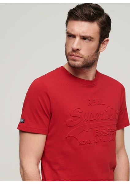 Bisiklet Yaka Baskılı Kırmızı Erkek T-Shirt M1011908A5OV_EMBOSSED Vl T Shırt modelleri