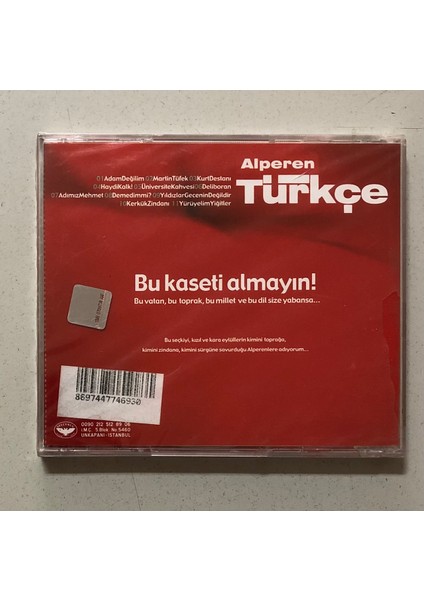 Alperen Türkçe Hepimiz Türk'üz CD (Jelatininde Sıfır Orjnal Dönem Baskı Cd)