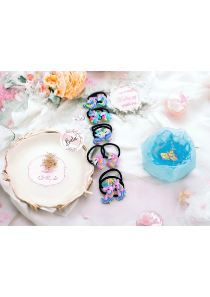 Unicorn Desen Lastik Toka Seti