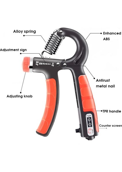 Sayaç Stili ile Gri Ayarlanabilir Ağır Tutucu Fitness El Egzersiz Aleti Kavrama Fatgrip Bilek Mukavemet Artırma Yay Parmak Arpal Genişletici (Yurt Dışından) modelleri