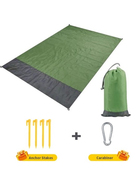 Yeşil Stil 200X140CM Taşınabilir Katlanır Kamp Mat Su Geçirmez Cep Plaj Battaniyesi (Yurt Dışından) fırsatları