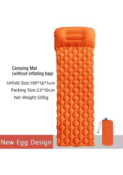 Turuncu Çanta Stili Tek Koltuk Ultralight Şişme Hava Yatağı Açık Uyku Pedi Su Geçirmez Kamp Mat Çadır Hava Yastığı Yürüyüş Seyahat Plaj Mat (Yurt Dışından) modelleri