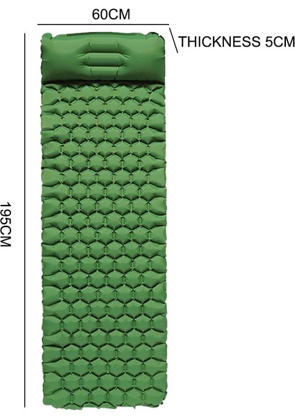 Çim Yeşili Stili Şişme Yatak Ultralight Uyku Pedi Kamp Yürüyüş Mat Hava Yatağı Katlanır Yatak Seyahat Uyku Matı ile Saklama Çantası (Yurt Dışından)