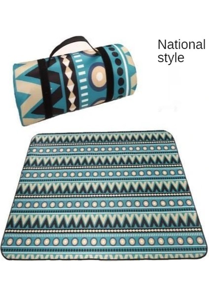 Açık Yeşil Tarzı 200X150CM Katlanır Kamp Mat Açık Bea Ulus Tarzı Baskılı Kalınlaşmak Uyku Kamp Pad Mat Neme Dayanıklı Ekose Battaniye (Yurt Dışından)