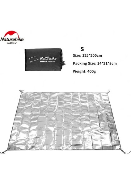 S 125X200CM Stili Naturehike Kamp Mat Açık Su Geçirmez Pe Alüminyum Folyo Çadır Mat Katlanır Plaj Yer Yatağı Kamp Nem Geçirmez Mat (Yurt Dışından)
