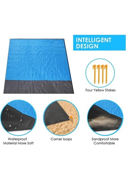 Açık Yeşil Tarzı 200X210CM 2x2.1m Su Geçirmez Cep Plaj Battaniyesi Katlanır Kamp Mat Yatak Taşınabilir Hafif Mat Açık Mat Kum Plaj Mat (Yurt Dışından)