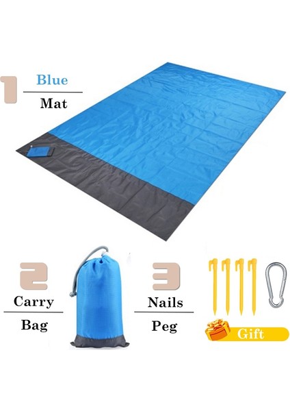 Mavi Stil 140CM x 200CM Su Geçirmez Kamp Mat Plaj Battaniyesi Açık Taşınabilir Hafif Mattreknic Battaniye Turizm Zemin Halı Katlanır Çadır (Yurt Dışından)