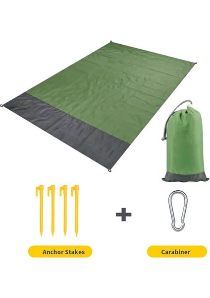 Yeşil Stil 140X200CM Onlıvıng Cep Plaj Battaniyesi Su Geçirmez Plaj Mat Protable Hafif Kamp Zemin Mat Açık Uyku Yatağı (Yurt Dışından)
