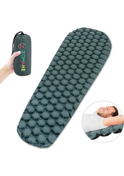 Mavi Hava Yastığı Stili Tek Koltuk Zomake Ultralight Uyku Pedi Hızlı Doldurma Hava Yastığı Kamp Uyku Yatağı Trekking Yürüyüş Kamp Yatağı Şişme Tek (Yurt Dışından) modelleri