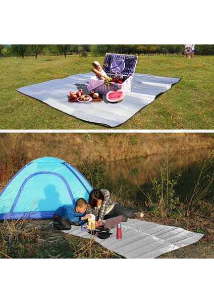 1.2MX2M Stili Su Geçirmez Alüminyum Folyo Eva Kamp Mat Katlanabilir Uyku Plaj Yatağı Açık Kamp Mat Pad 2 Boyut 1 ~ 1.2X2M (Yurt Dışından)