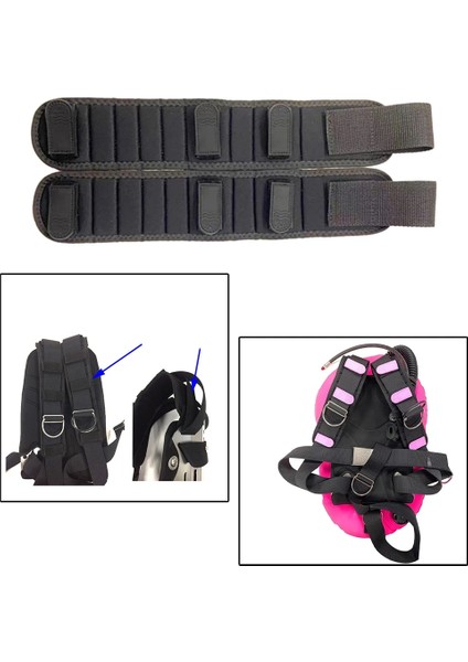 Siyah Stil Dayanıklı Dalış Arka Plakası Omuz Askısı Pedi, Quick Release Tech Free Dalış Tankı (Yurt Dışından) fiyatları