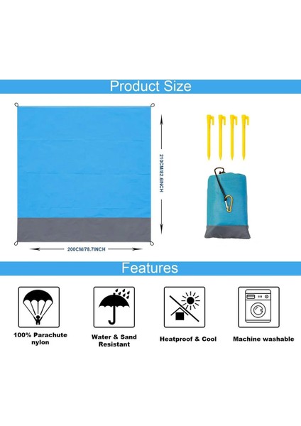 Turuncu Tarzı 140X200CM Onlıvıng Cep Plaj Battaniyesi Su Geçirmez Plaj Mat Protable Hafif Kamp Zemin Mat Açık Uyku Yatağı (Yurt Dışından)