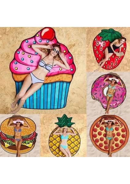 No.9 Tarzı Polyeater Plaj Paspasları Goblen cm Hamburger Meyve Baskı Mat Plaj Battaniyesi Açık Yürüyüş Seyahat Kamp Mat Için (Yurt Dışından) fiyatları