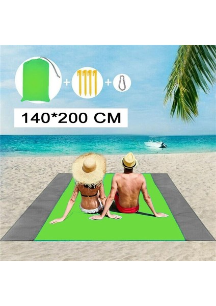 140X200CM Yeşil Stil cm Su Geçirmez Plaj Mat Kumsuz Açık Taşınabilir Cep Mat Seyahat Çadır Mat Yatak Kamp Yatak Pedi Battaniye (Yurt Dışından)