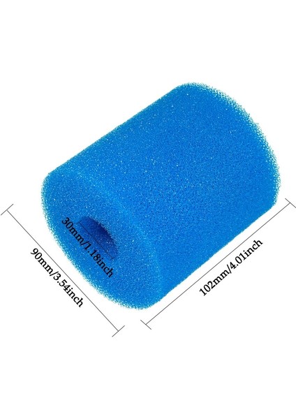 Mavi 30X90X102MM Stili Tip H Cleanin Değiştirme Için Yeniden Kullanılabilir Yıkanabilir Swimmin Havuz Filtresi Köpük Spone Cartride (Yurt Dışından)