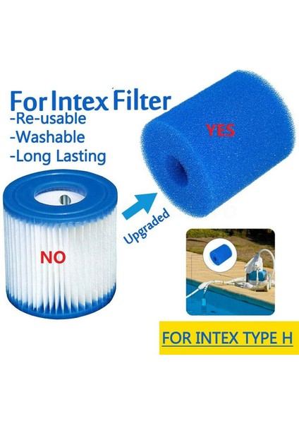 Mavi 30X90X102MM Stili Tip H Cleanin Değiştirme Için Yeniden Kullanılabilir Yıkanabilir Swimmin Havuz Filtresi Köpük Spone Cartride (Yurt Dışından) fiyatları